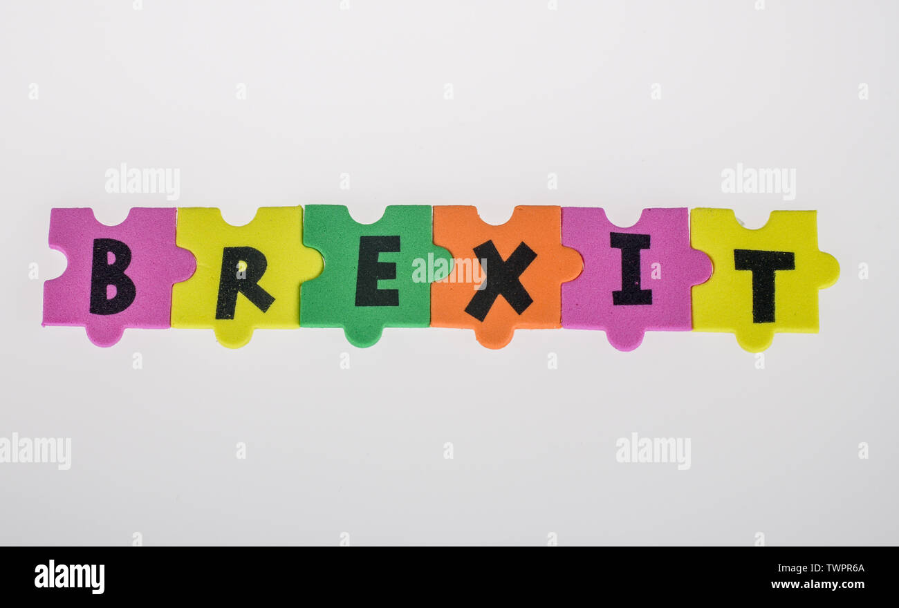 Concetto Brexit parola in un puzzle Foto Stock