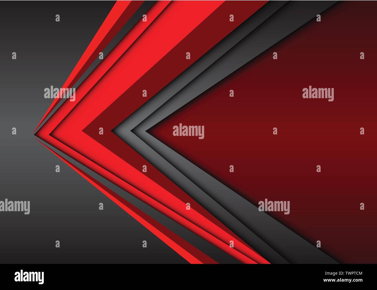 Astratta freccia rossa velocità 3D su grigio con spazio vuoto design moderno futuristico sfondo vettoriale illustrazione. Illustrazione Vettoriale