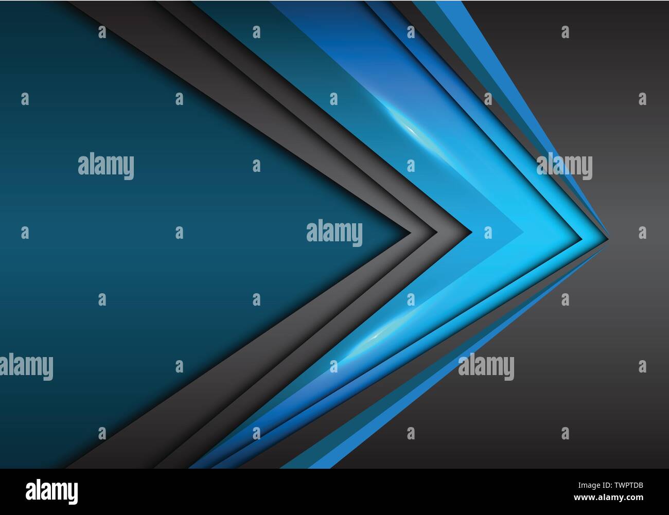 Astratto blu freccia velocità 3D su grigio con spazio vuoto design moderno futuristico sfondo vettoriale illustrazione. Illustrazione Vettoriale