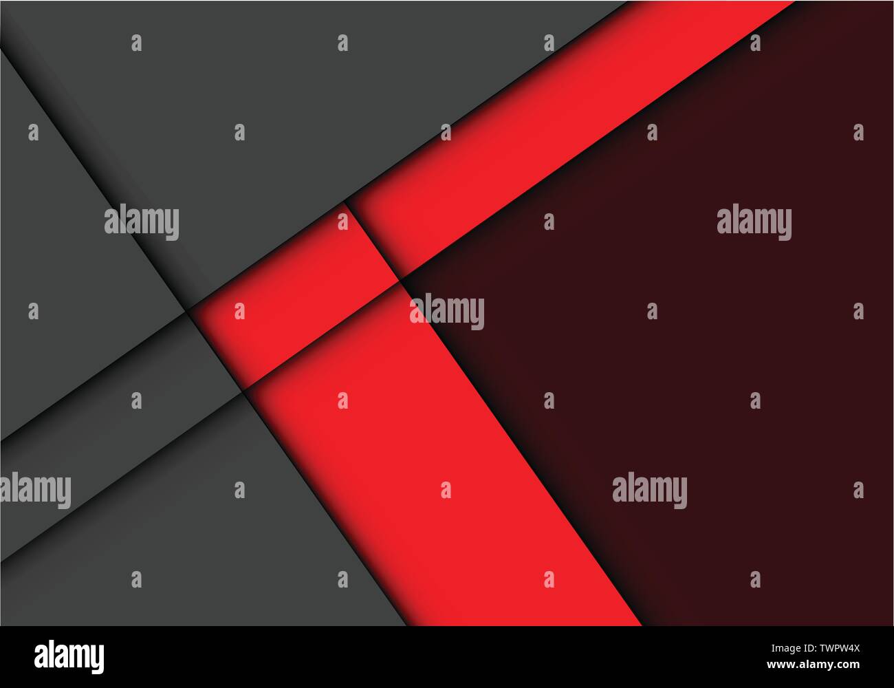 La freccia astratta rossa grigia si sovrappone al design dello spazio vuoto moderna illustrazione vettoriale futuristica dello sfondo. Illustrazione Vettoriale