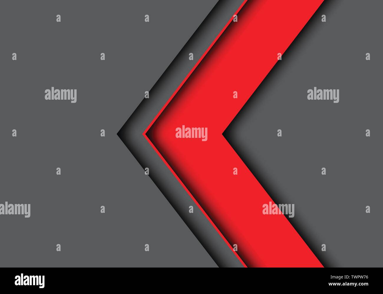 La direzione astratta della freccia rossa si sovrappone al design dello spazio vuoto moderna illustrazione vettoriale futuristica di sfondo. Illustrazione Vettoriale