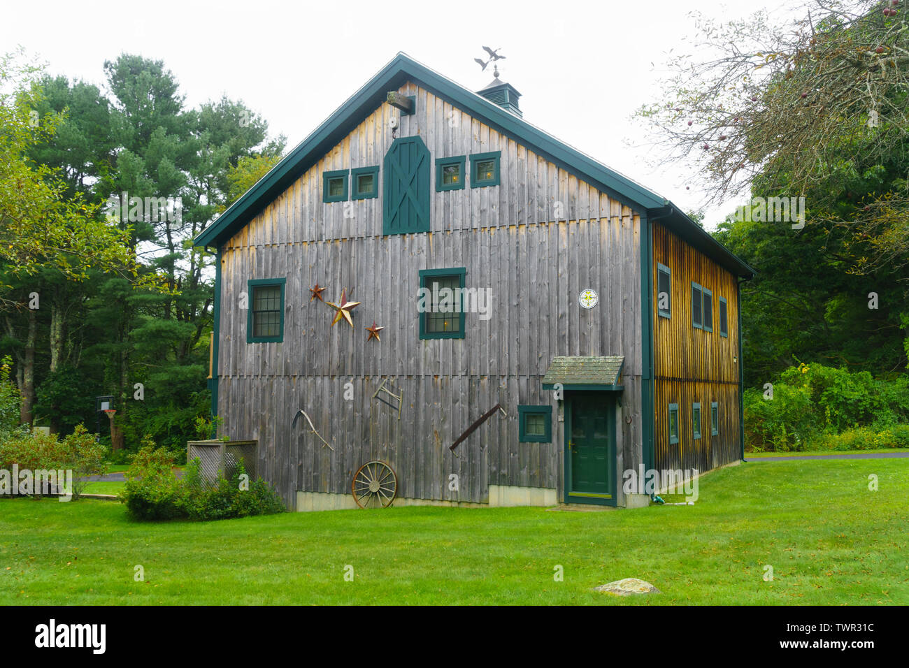 Il pittoresco fienile in legno casa, Biddeford, Maine, Stati Uniti d'America. Foto Stock