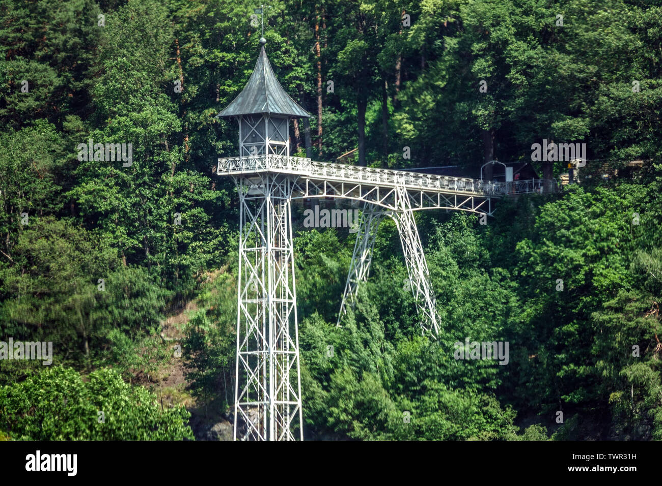 Bad Schandau Historical Elevator, Sassonia, Germania, Europa Foto Stock