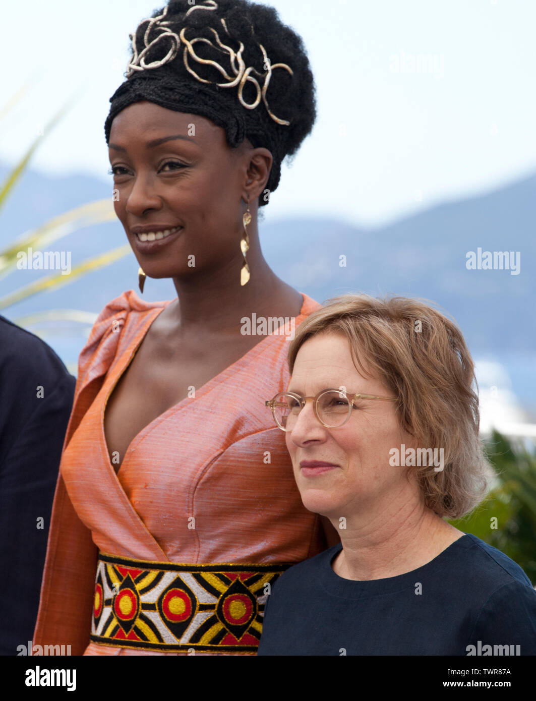 Maimouna N'Diaye e Kelly Reichardt alla giuria chiamata foto presso la 72a Cannes Film Festival, martedì 14 maggio 2019, Cannes, Francia. Photo credit: Doreen Kennedy Foto Stock