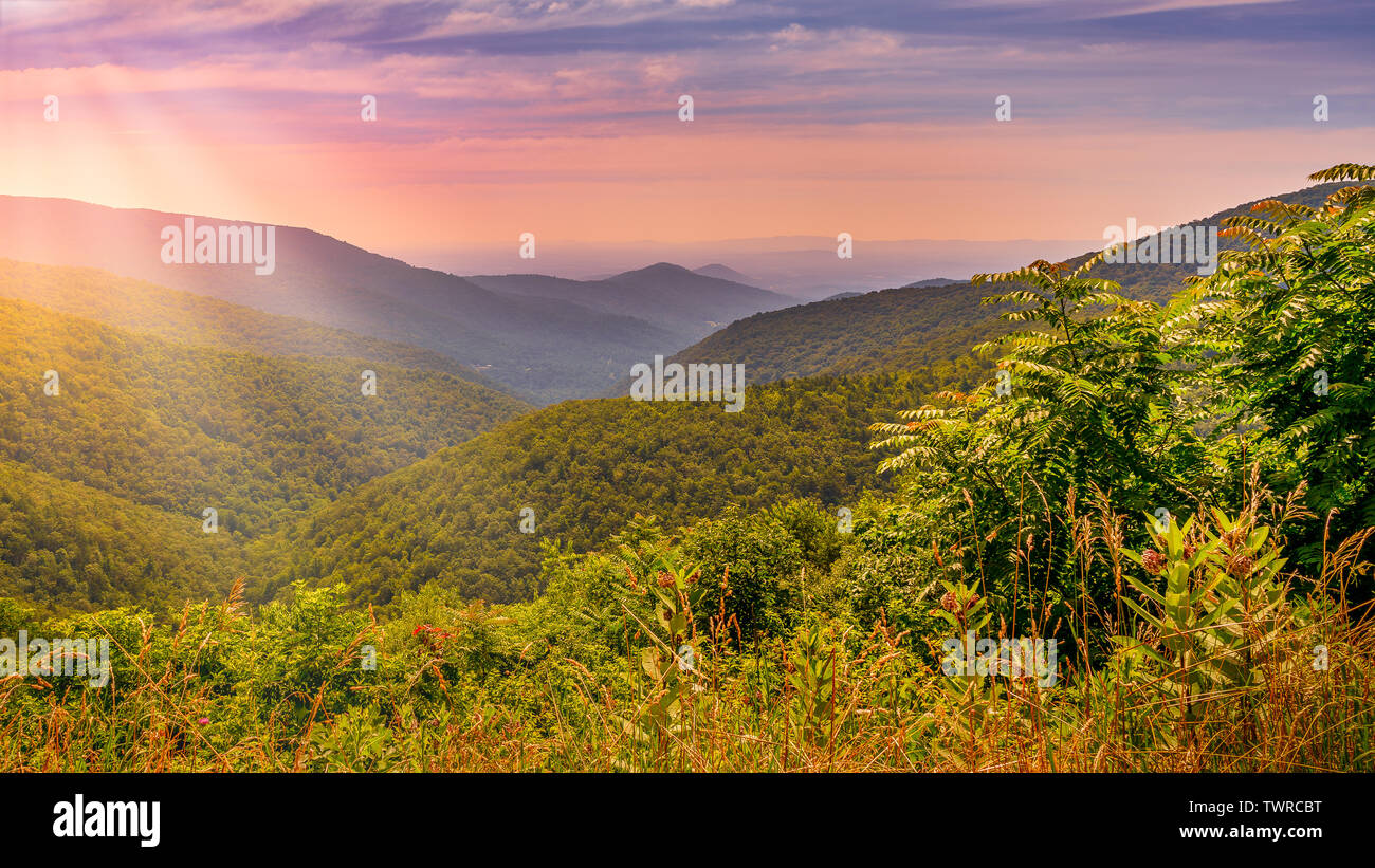 Parco Nazionale di Shenandoah Montagne Foto Stock