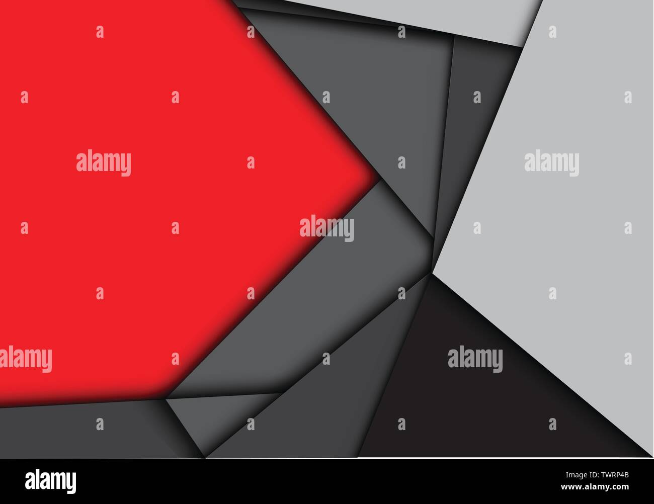 Abstract red carta grigia si sovrappongono con uno spazio vuoto design moderno sfondo futuristico illustrazione vettoriale. Illustrazione Vettoriale
