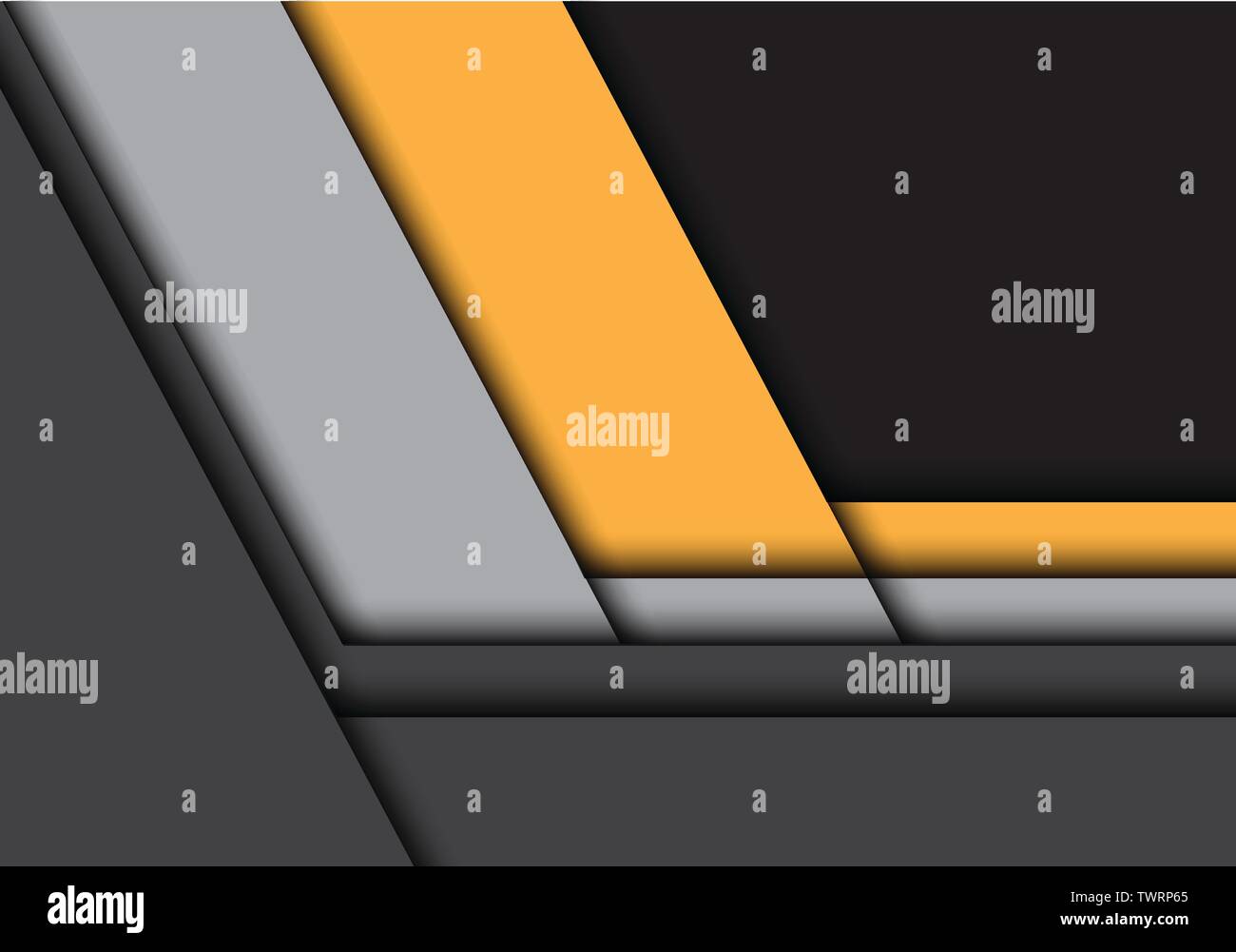 Abstract giallo freccia grigia si sovrappongono con scuri blank space design moderno sfondo futuristico illustrazione vettoriale. Illustrazione Vettoriale