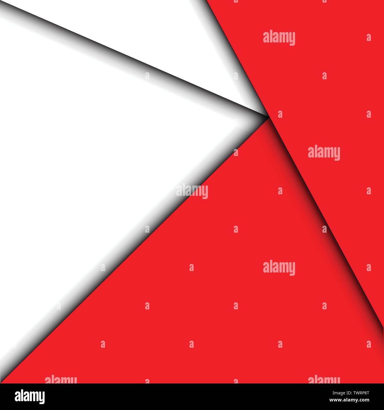 Abstract bianco rosso triangolo sovrapposizione carta design moderno sfondo futuristico illustrazione vettoriale. Illustrazione Vettoriale