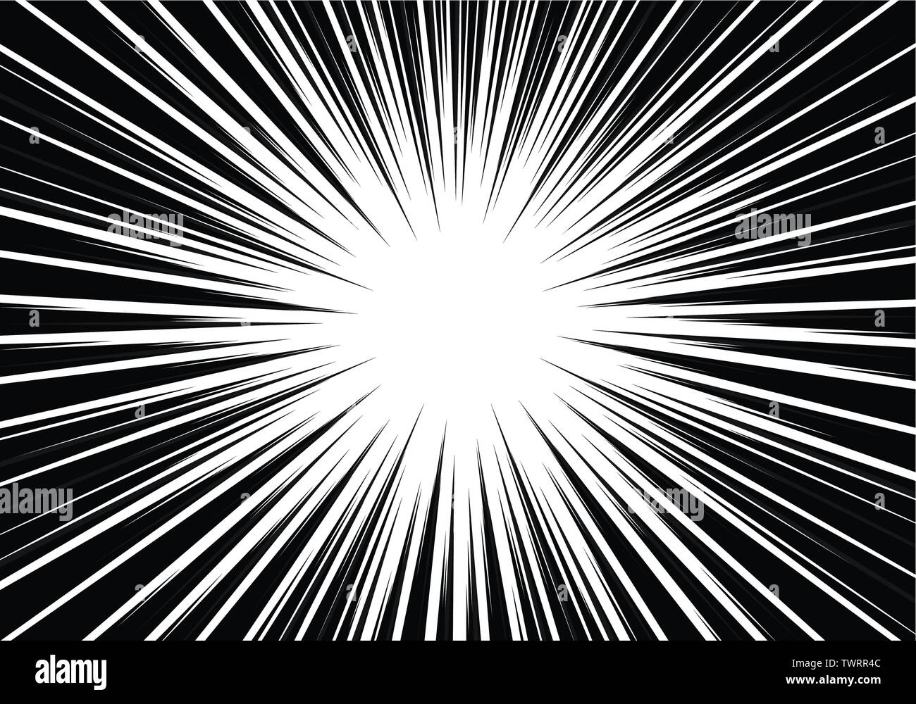 Abstract di nero radiale di linea la velocità dello zoom monocromatiche per fumetti sullo sfondo del fumetto illustrazione vettoriale. Illustrazione Vettoriale