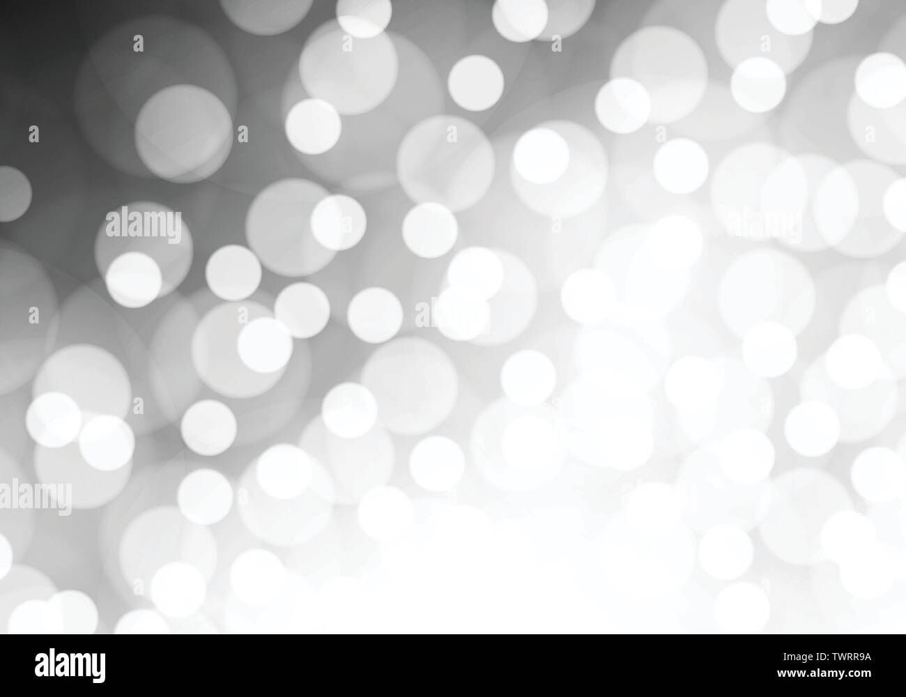 Abstract bokeh di fondo bianco luce sul grigio sfondo di lusso illustrazione vettoriale. Illustrazione Vettoriale