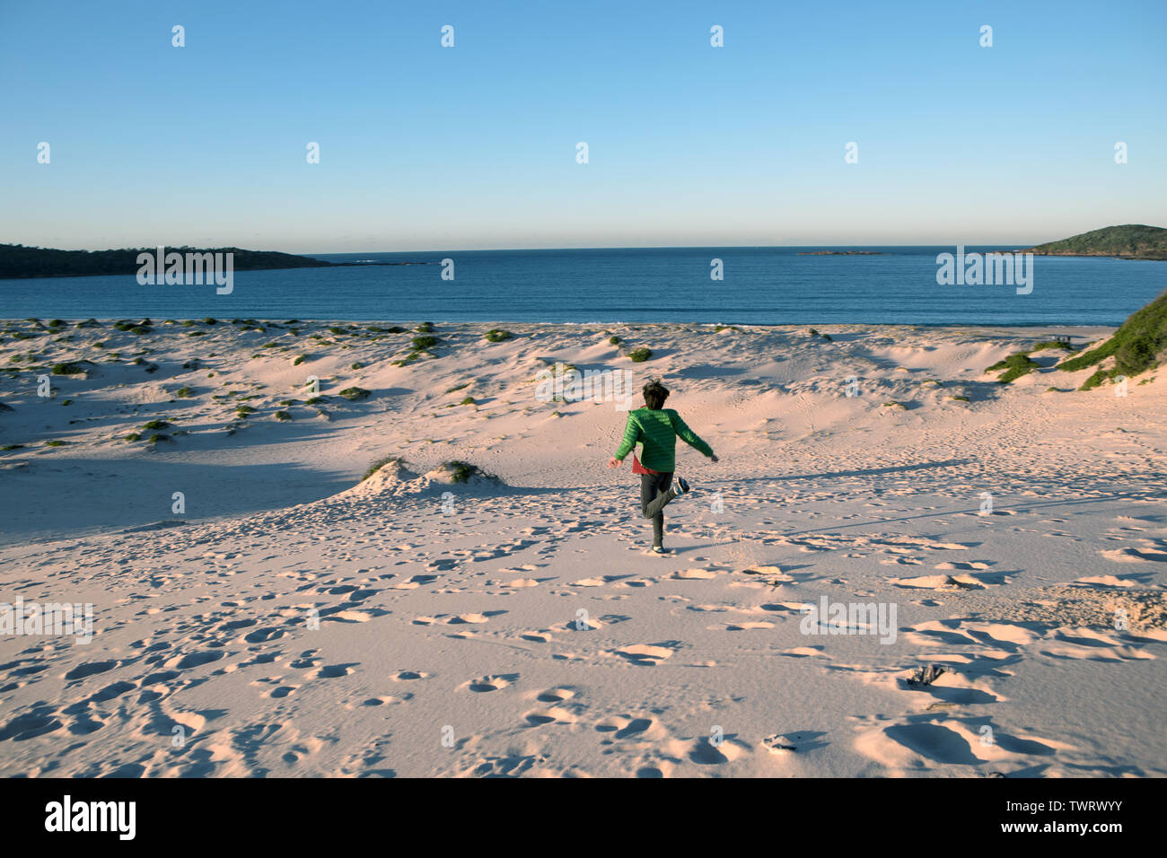 Sunrise a allo spiedo, Fingle Bay, NSW, Australia Foto Stock