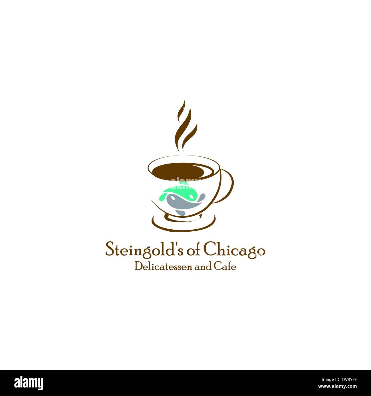 Logo design per il menu del ristorante, pesce, pesce icona e modello del logo Illustrazione Vettoriale