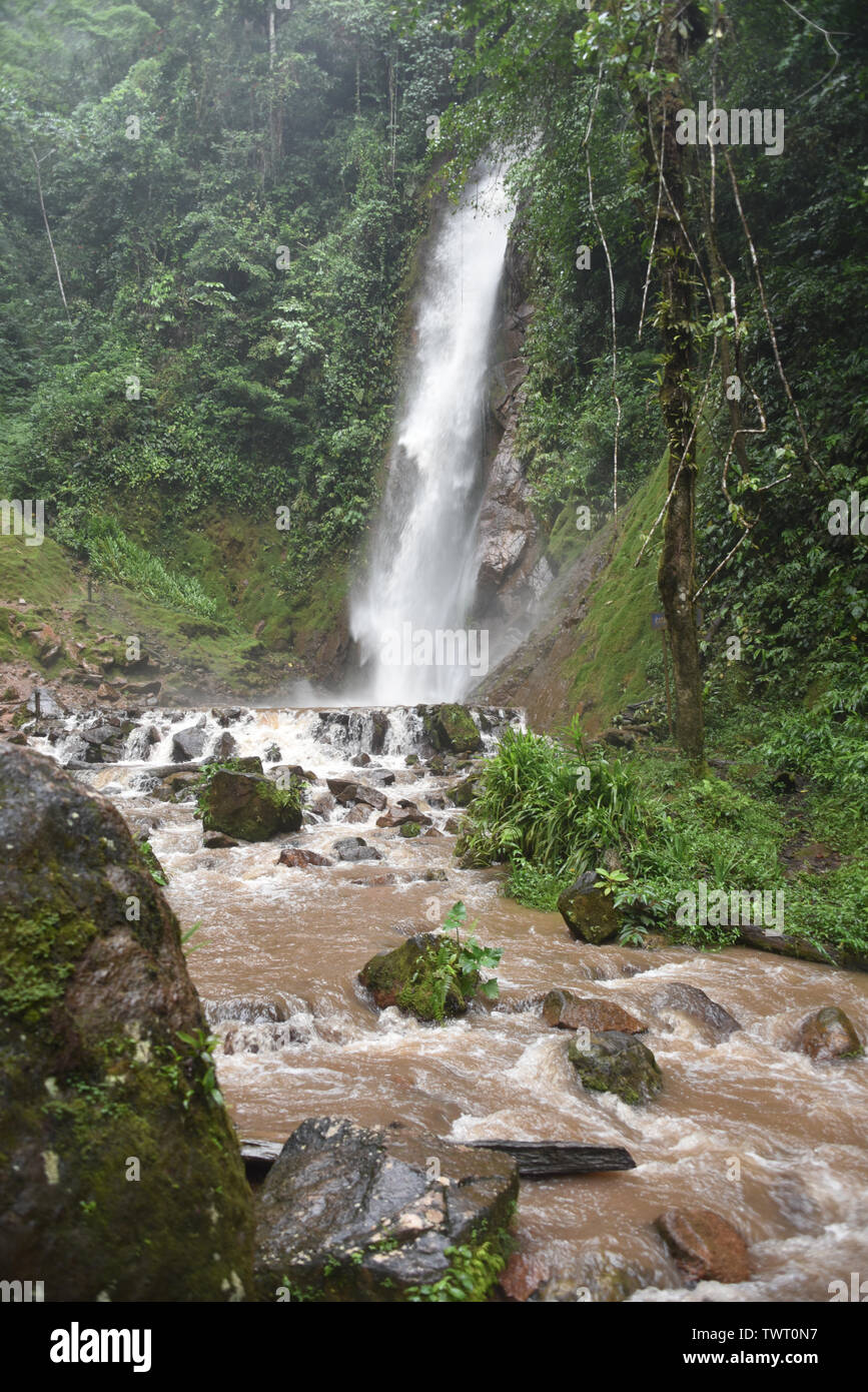 Cascata " El Tirol' vicino alla città di San Ramon, Chanchamayo, Junin, Perù Foto Stock