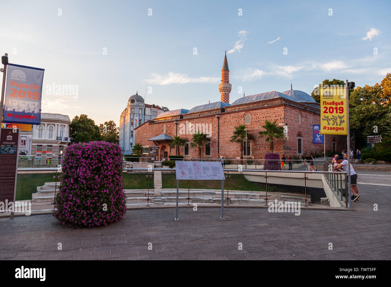 La Moschea Dzhumaya si trova a Plovdiv, Provincia di Plovdiv, Bulgaria. Foto Stock