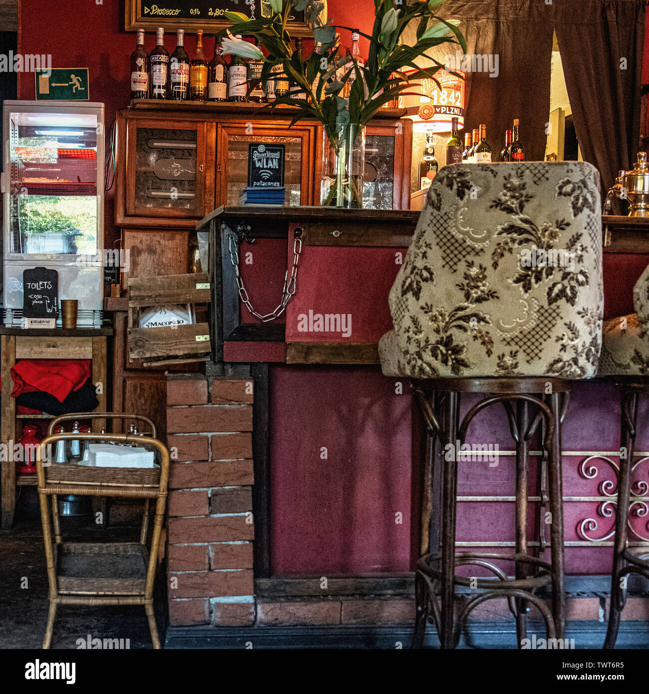 Macondo Cafe Bar. Affascinante tradional interno del ristorante che serve il sud cucina Americana in Friedrichshain-Berlin Foto Stock