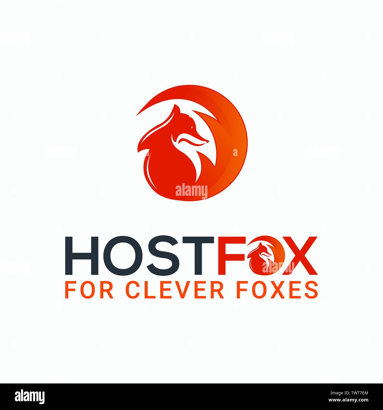 Il logo di Fox Template.Questo logo design adatto per affari, fox, animale, arancio, studio, intrattenimento, media, ecc Illustrazione Vettoriale
