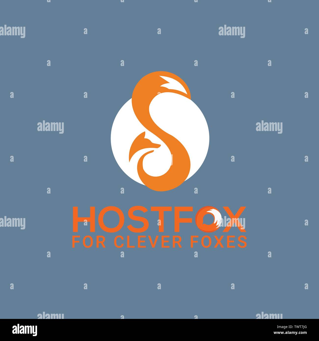 Il logo di Fox Template.Questo logo design adatto per affari, fox, animale, arancio, studio, intrattenimento, media, ecc Illustrazione Vettoriale