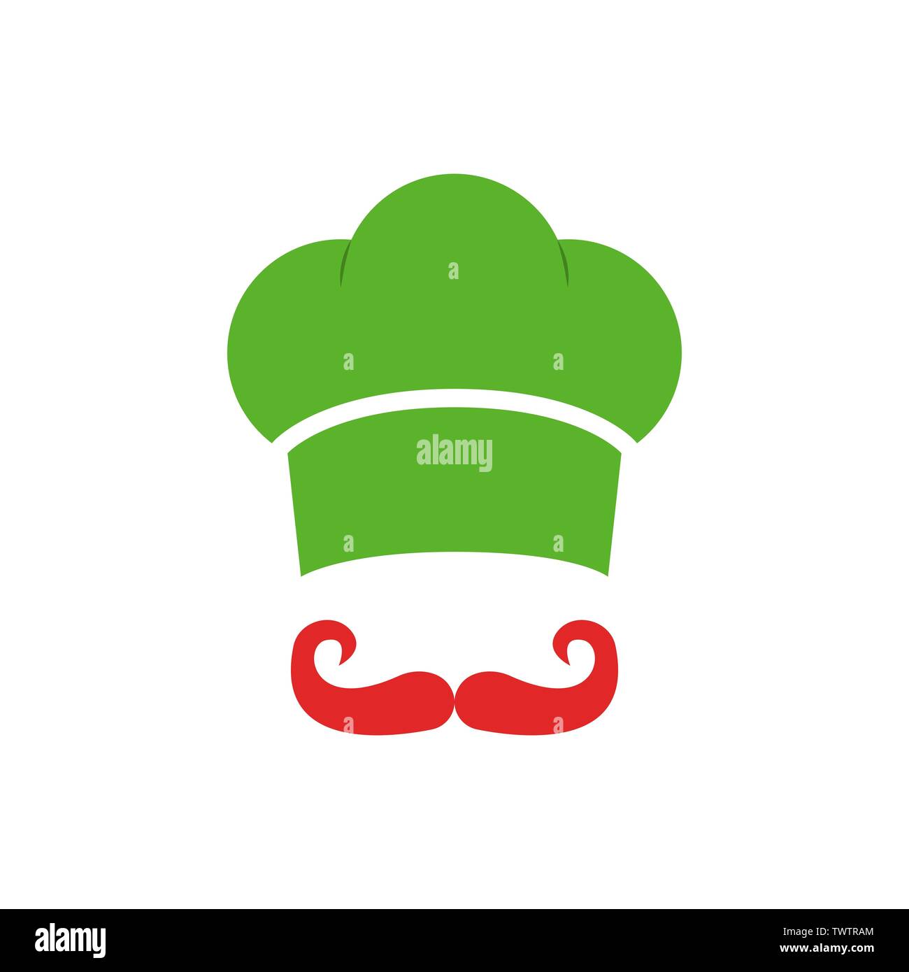 Cuocere vettore icona glifo, chef hat e baffi illustrazione vettoriale Illustrazione Vettoriale