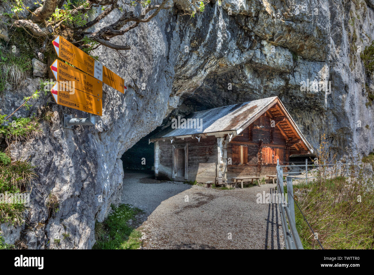 Aescher, Ebenalp, Wasserauen, Appenzell Innerrhoden, Svizzera, Europa Foto Stock