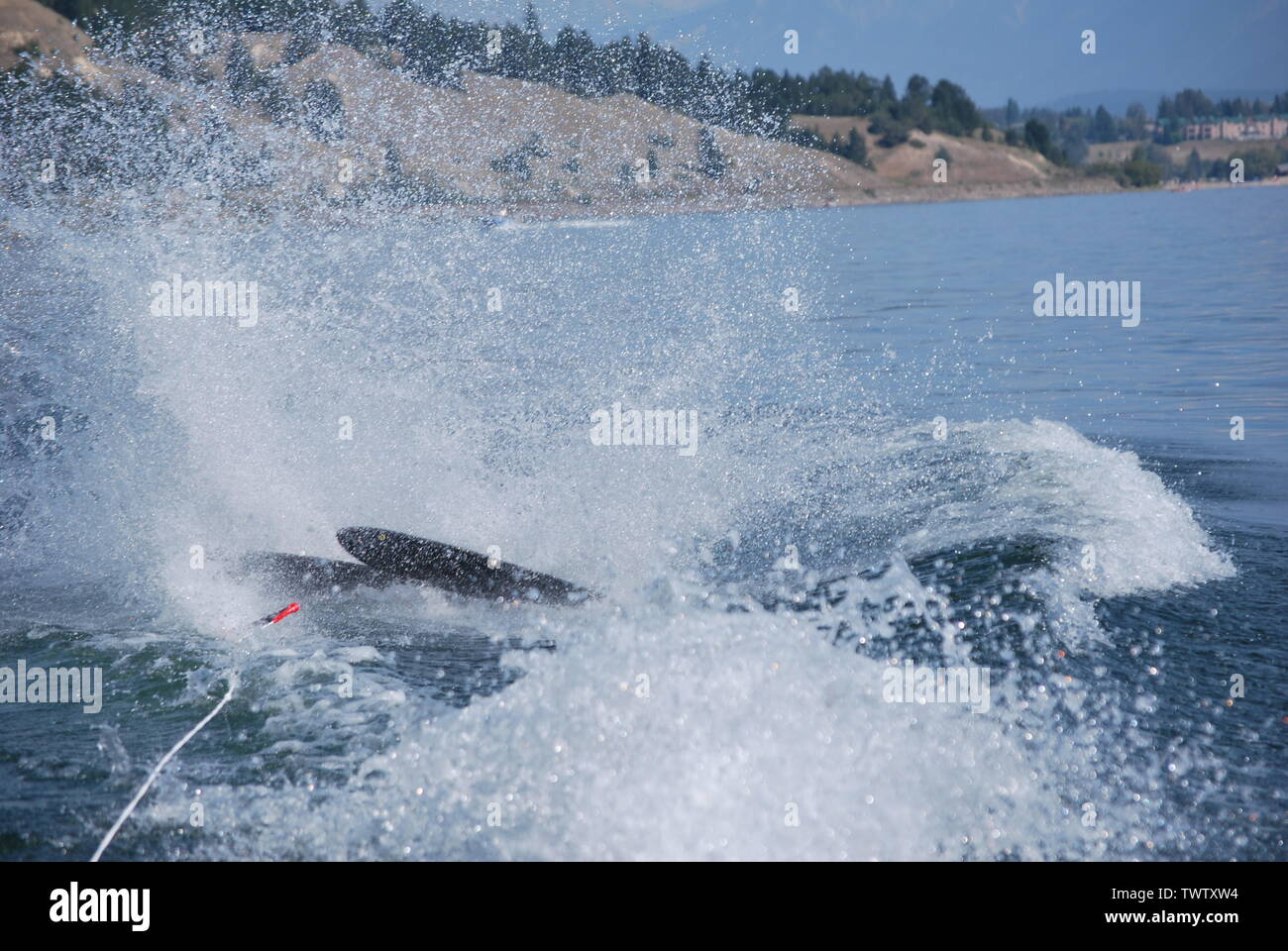 Sci nautico wipe-out! Foto Stock
