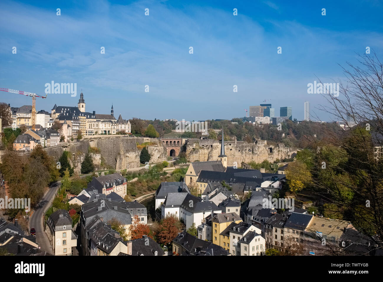 Splendida vista sulla città vecchia di Lussemburgo Foto Stock