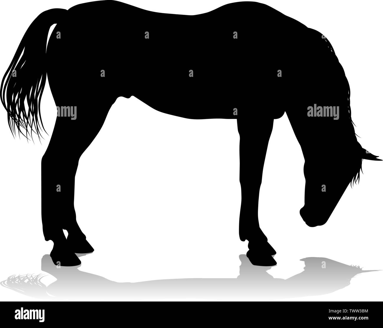 Cavallo animale Silhouette Illustrazione Vettoriale