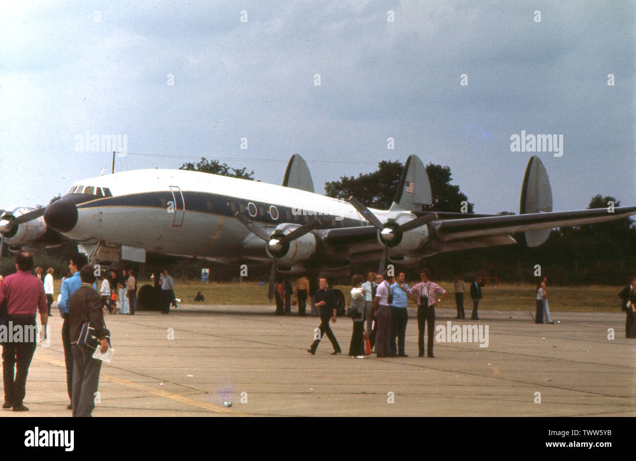 Lockheed Constellation Greenham Common IAT 1982 Foto Stock