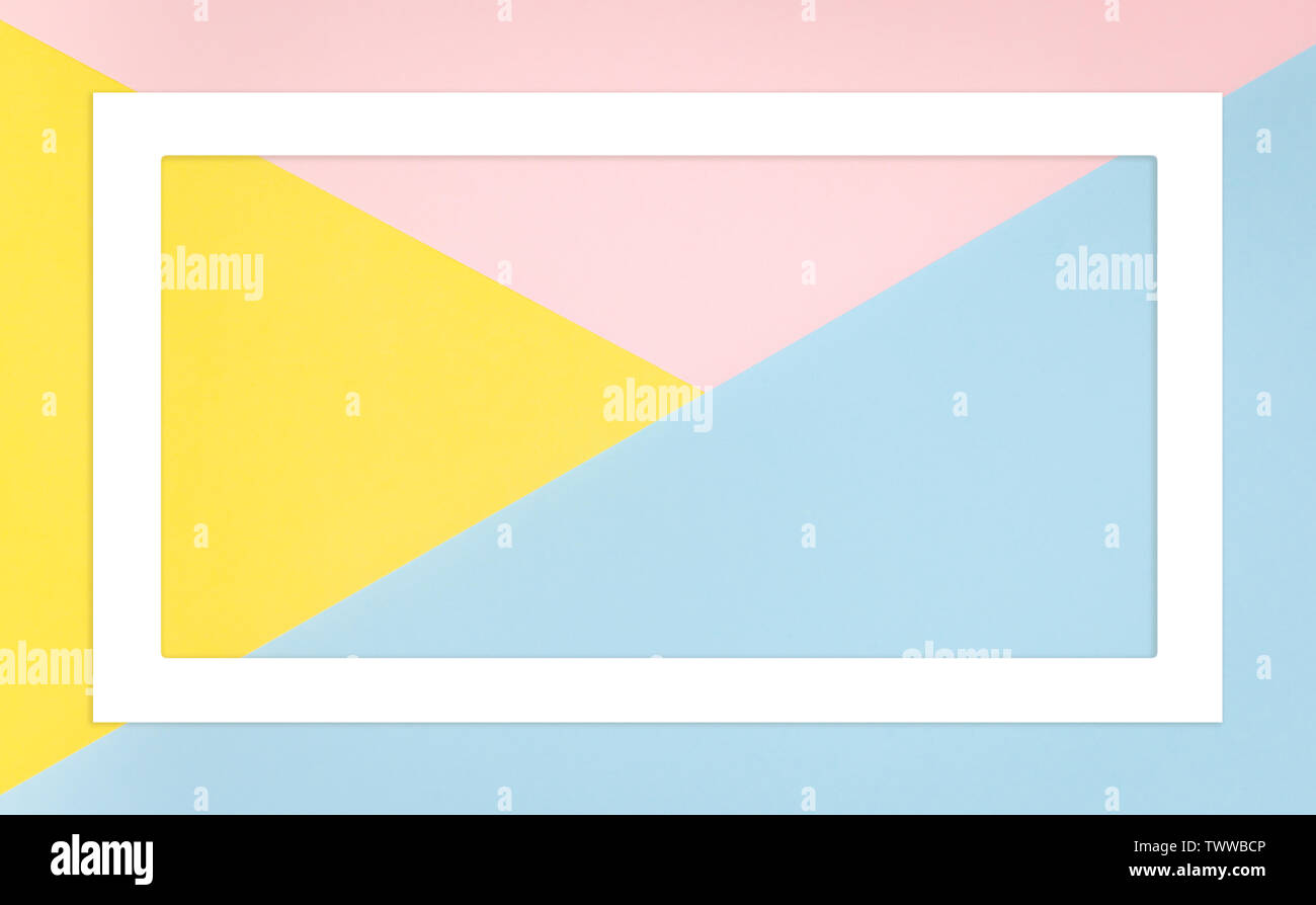 Abstract forma geometrica colore pastello giallo, rosa e blu del colore di sfondo della carta Foto Stock