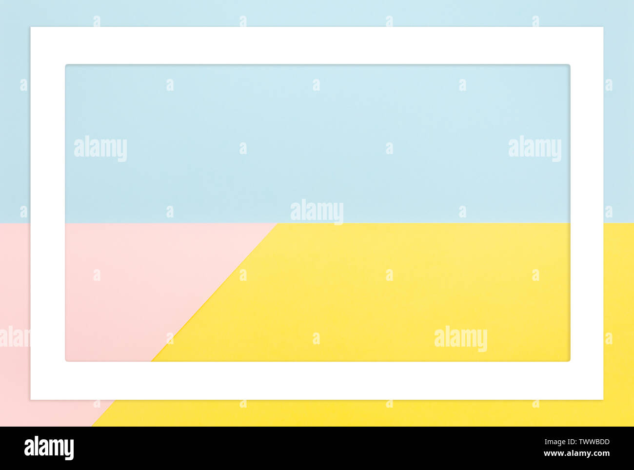 Abstract forma geometrica colore pastello giallo, rosa e blu del colore di sfondo della carta Foto Stock