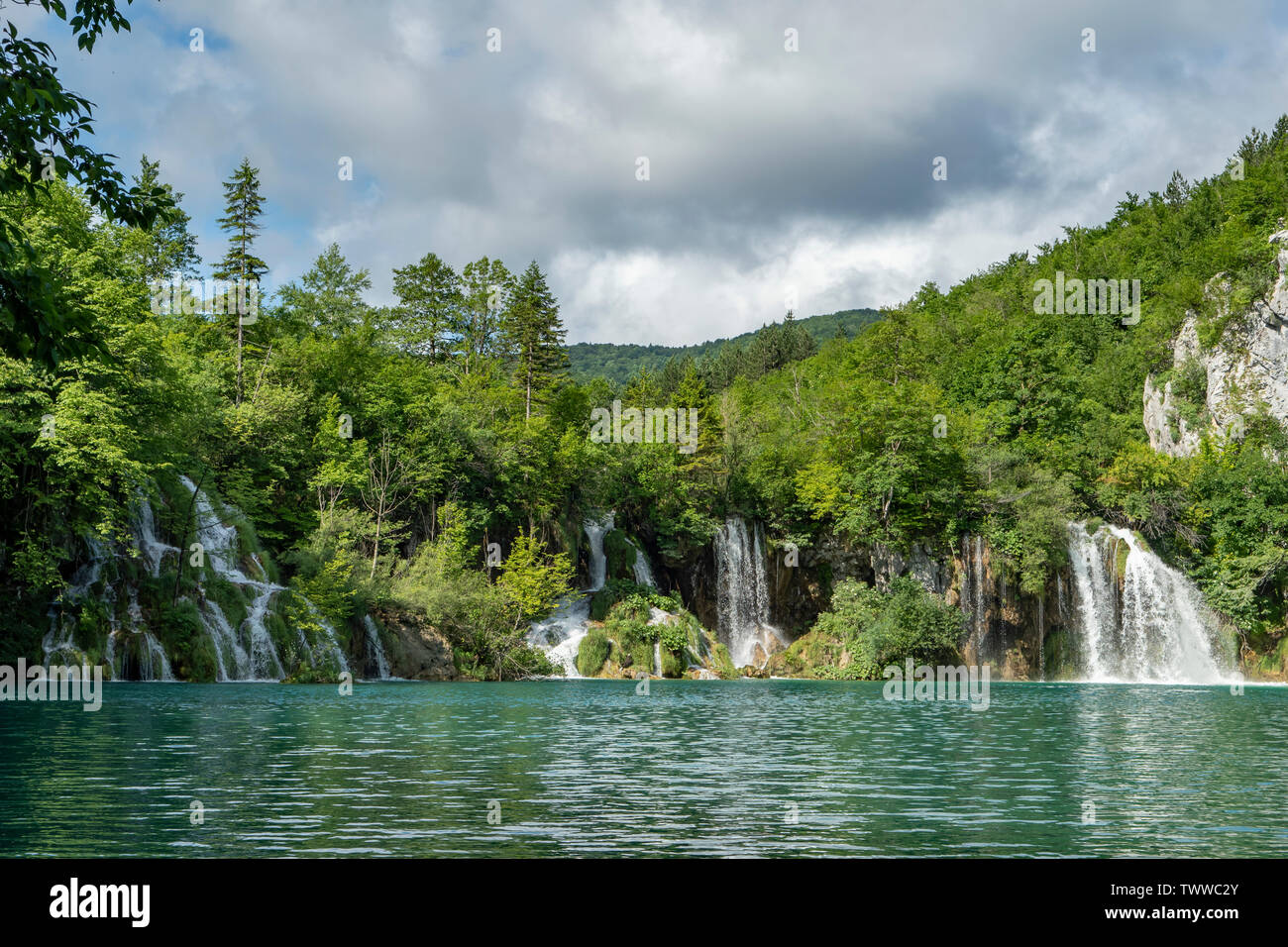 Milanovaci schiaffo Cascate, laghi di Plitvice NP, Croazia Foto Stock