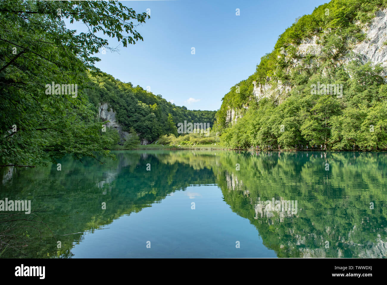 Milanovaci lago, i laghi di Plitvice NP, Croazia Foto Stock