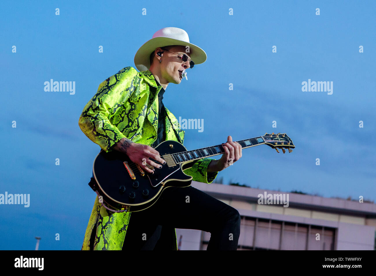 Boss Doms in concerto a parte come un deejay - Radio Deejay party a mente in Milano, Italia, il 22 giugno 2019 Foto Stock