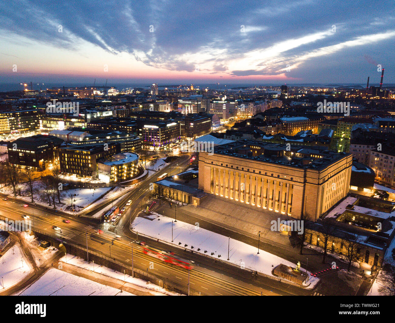 Vista aerea da Helsinki, Finlandia Foto Stock