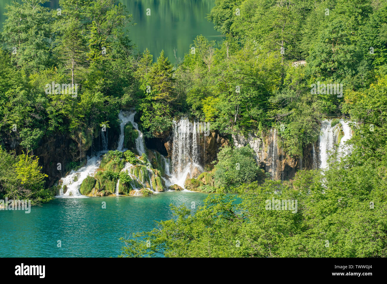 Milanovaci schiaffo Cascate, laghi di Plitvice NP, Croazia Foto Stock