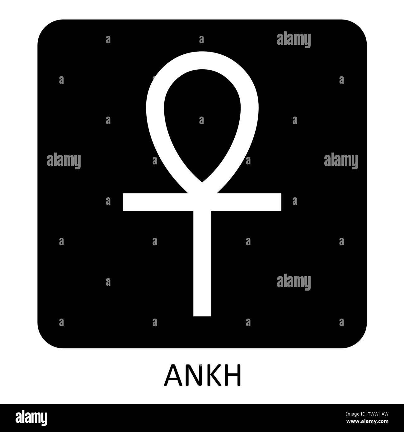 Ankh simbolo illustrazione su sfondo scuro Illustrazione Vettoriale
