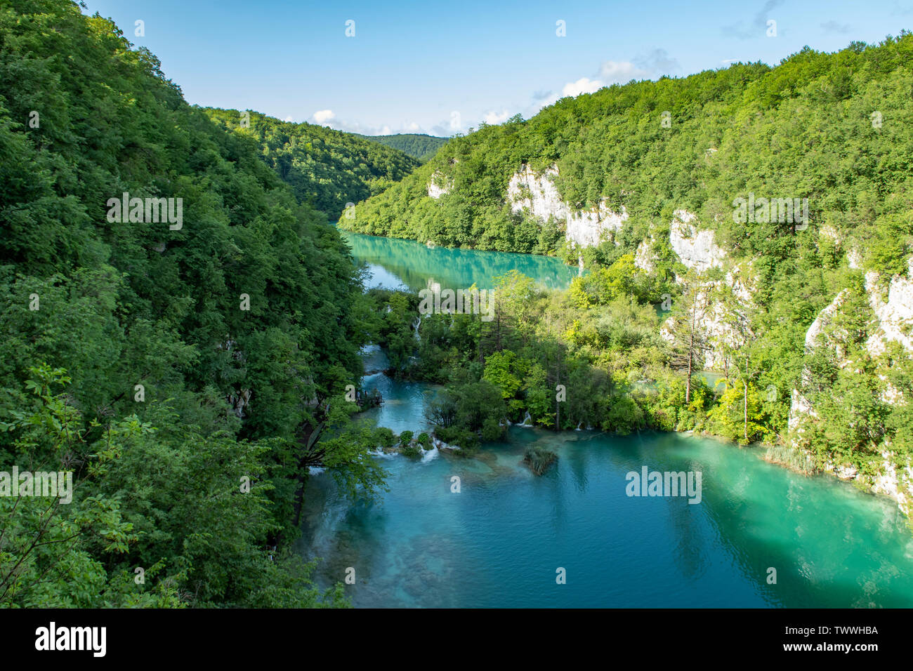 Lago Gavanovac, Laghi di Plitvice NP, Croazia Foto Stock