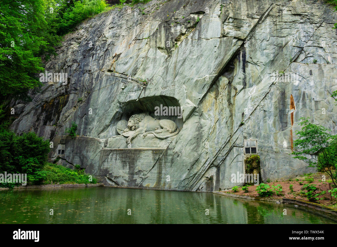 Il Monumento del Leone a Lucerna, Svizzera. Foto Stock