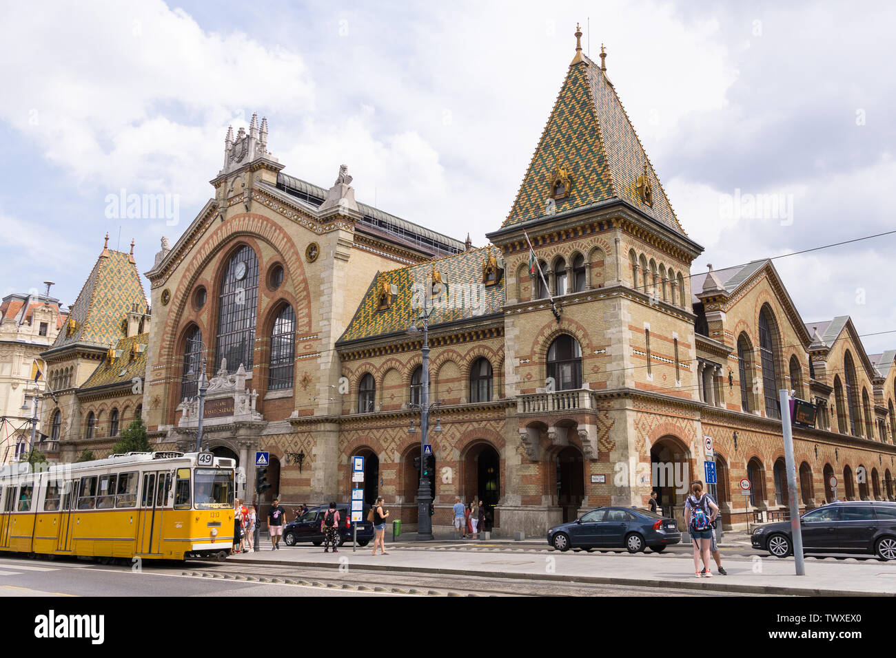 Mercato Centrale (Nagy Vásárcsarnok) di Budapest, Ungheria. Foto Stock