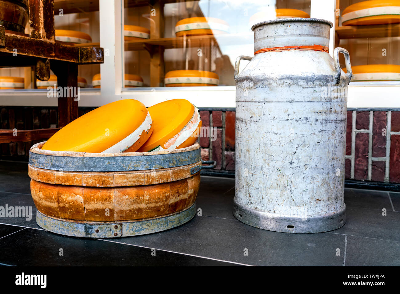 Formaggio olandese - Ruota di formaggio Foto Stock