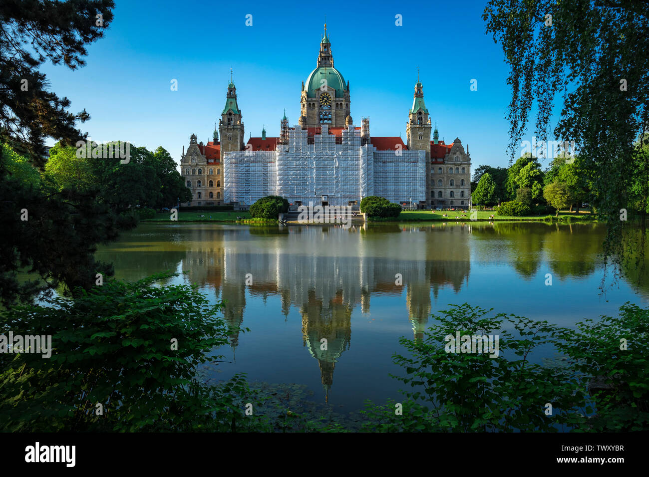 Neues Rathaus Hannover, Municipio nuovo municipio di Hannover Foto Stock