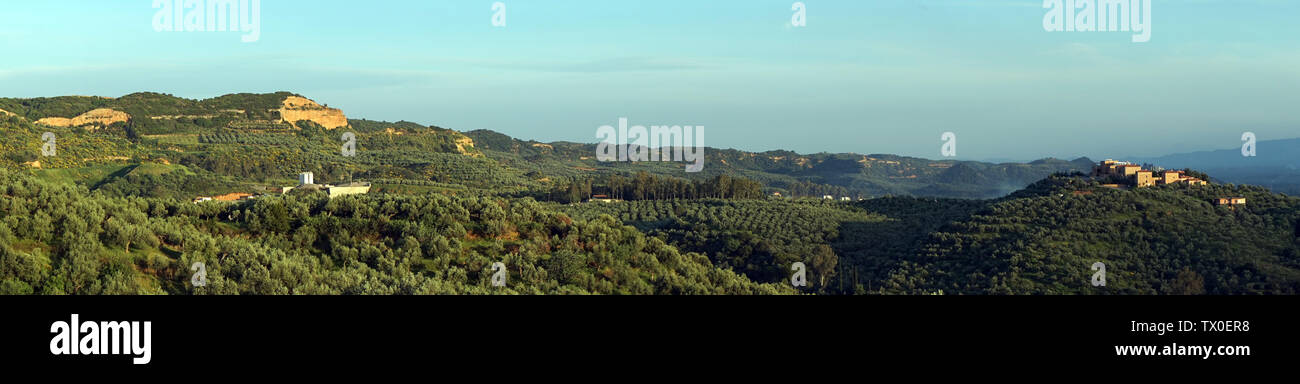 Panorama di colline vicino a Sparta, in Grecia Foto Stock
