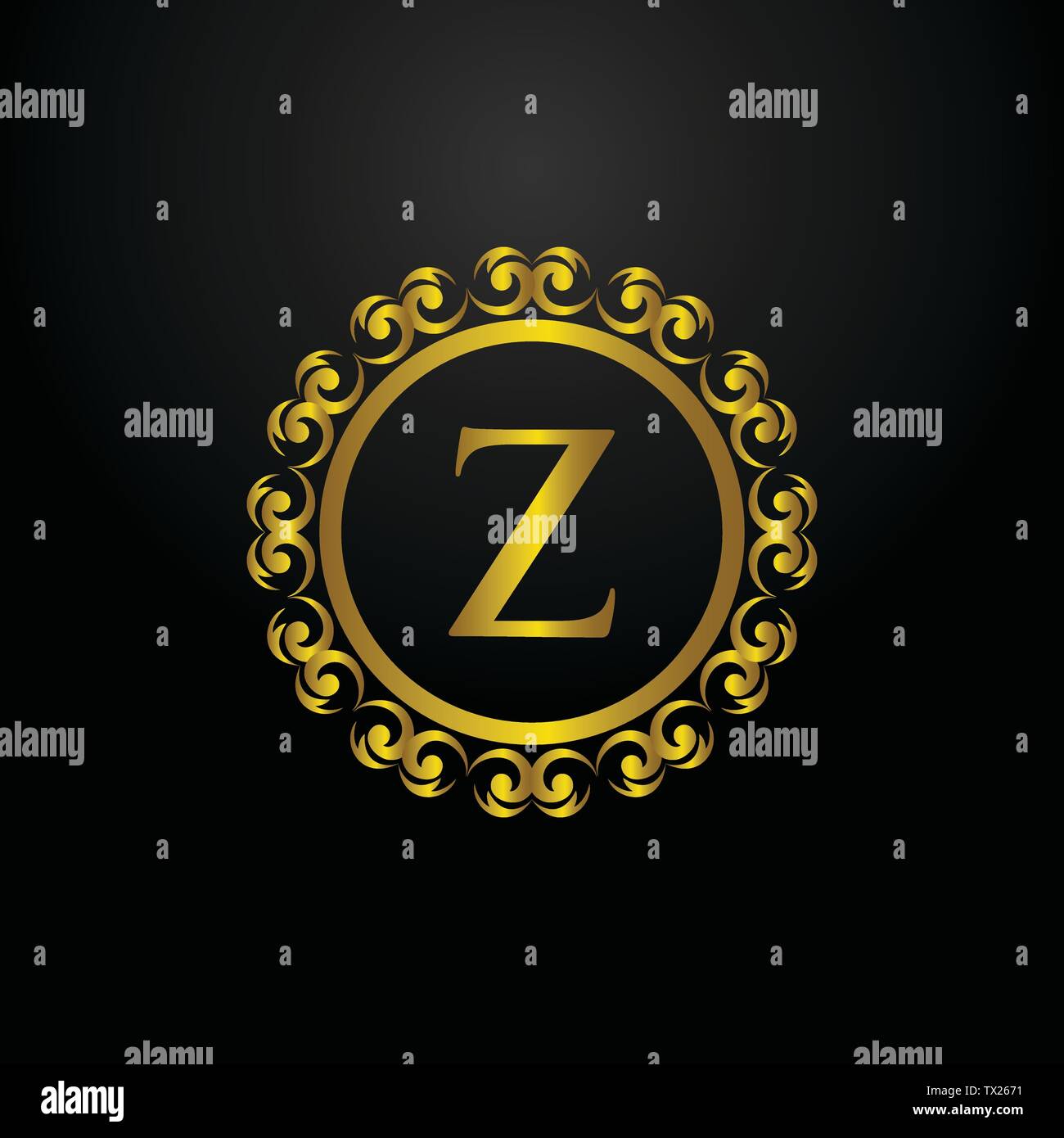 Il logo di lusso, lettera Z logo, classico ed elegante design del logo per il settore industriale e commerciale, logo interno,cresta,logo logo decorativo,ornamento logo, spa un Illustrazione Vettoriale