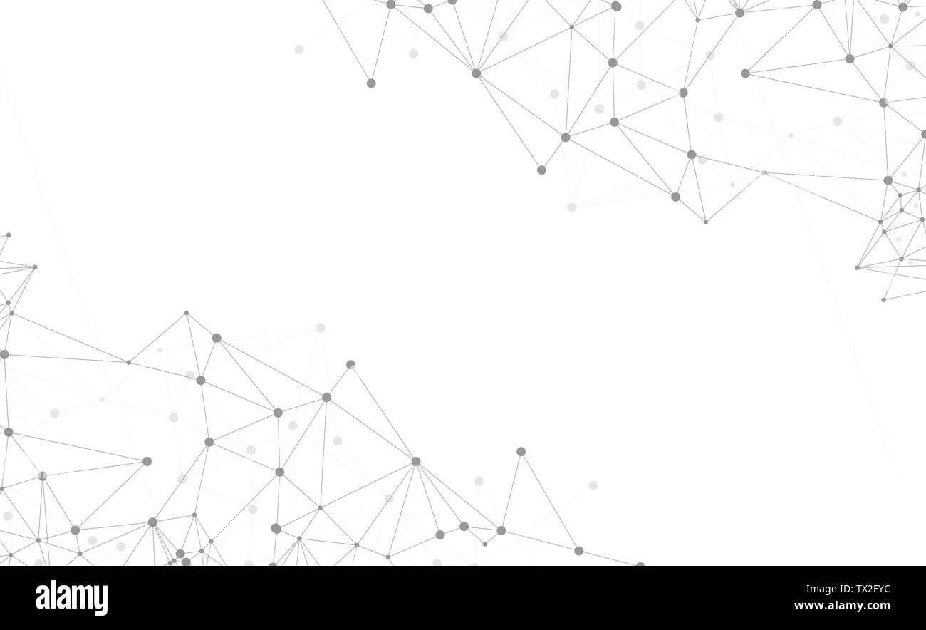 Interconnessi tra loro linee e punti per il concetto di internet. Grande concetto dati sfondo. Foto Stock