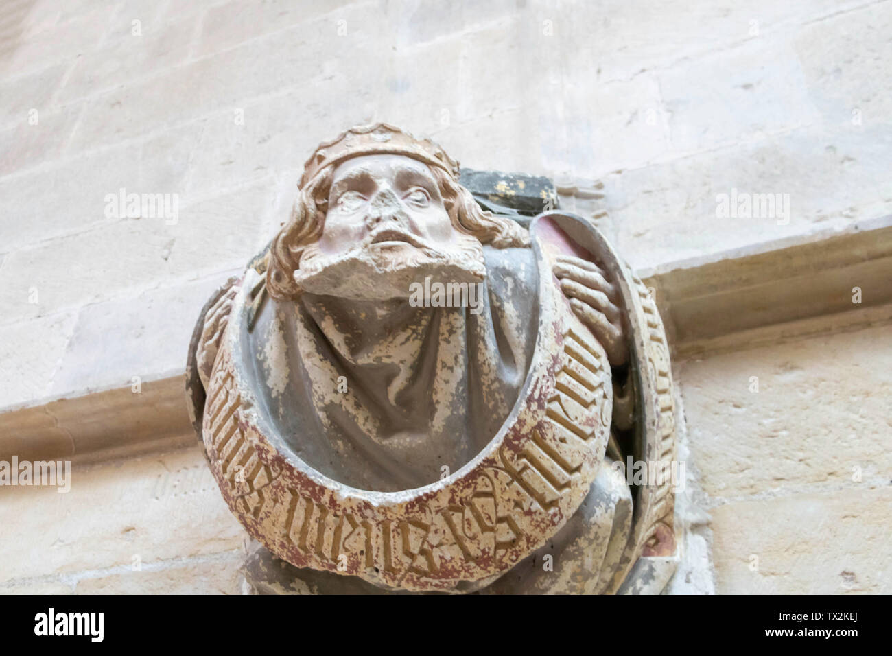 La scultura in pietra Abbazia di Cluny, Saône et Loire, Borgogna, Francia Europa Foto Stock