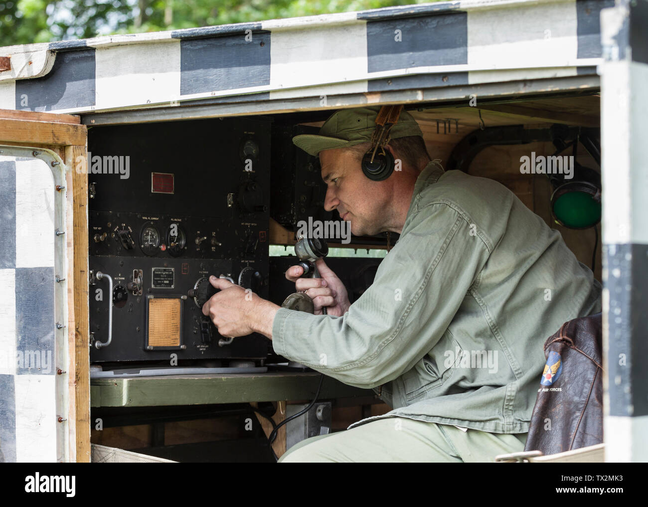Operatore Radio, Barnard Castle, 1940's Weekend 2019. Foto Stock