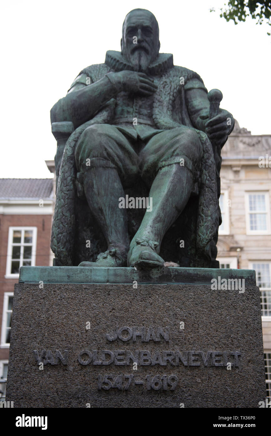 Statua di Johan van Oldenbarnevelt La Hauge, Paesi Bassi Foto Stock
