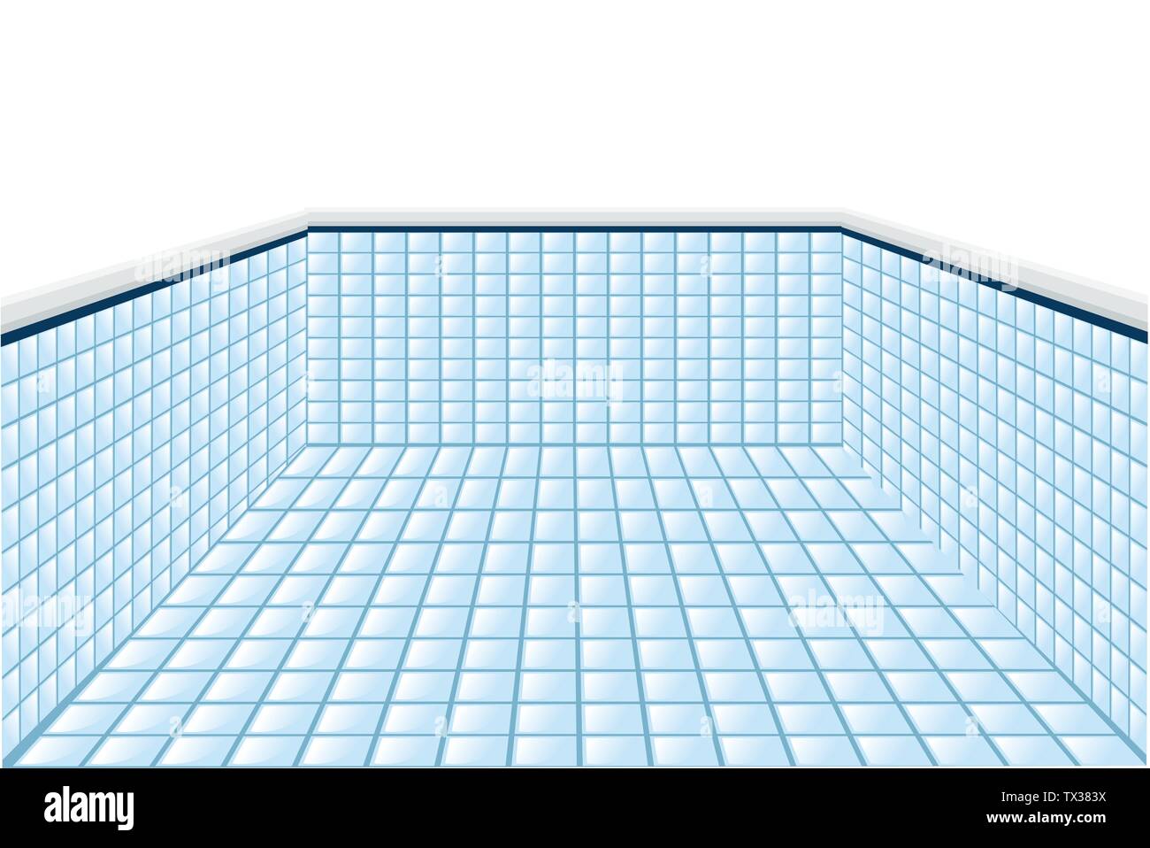 Professional piscina senza acqua piatta illustrazione vettoriale su sfondo bianco Illustrazione Vettoriale