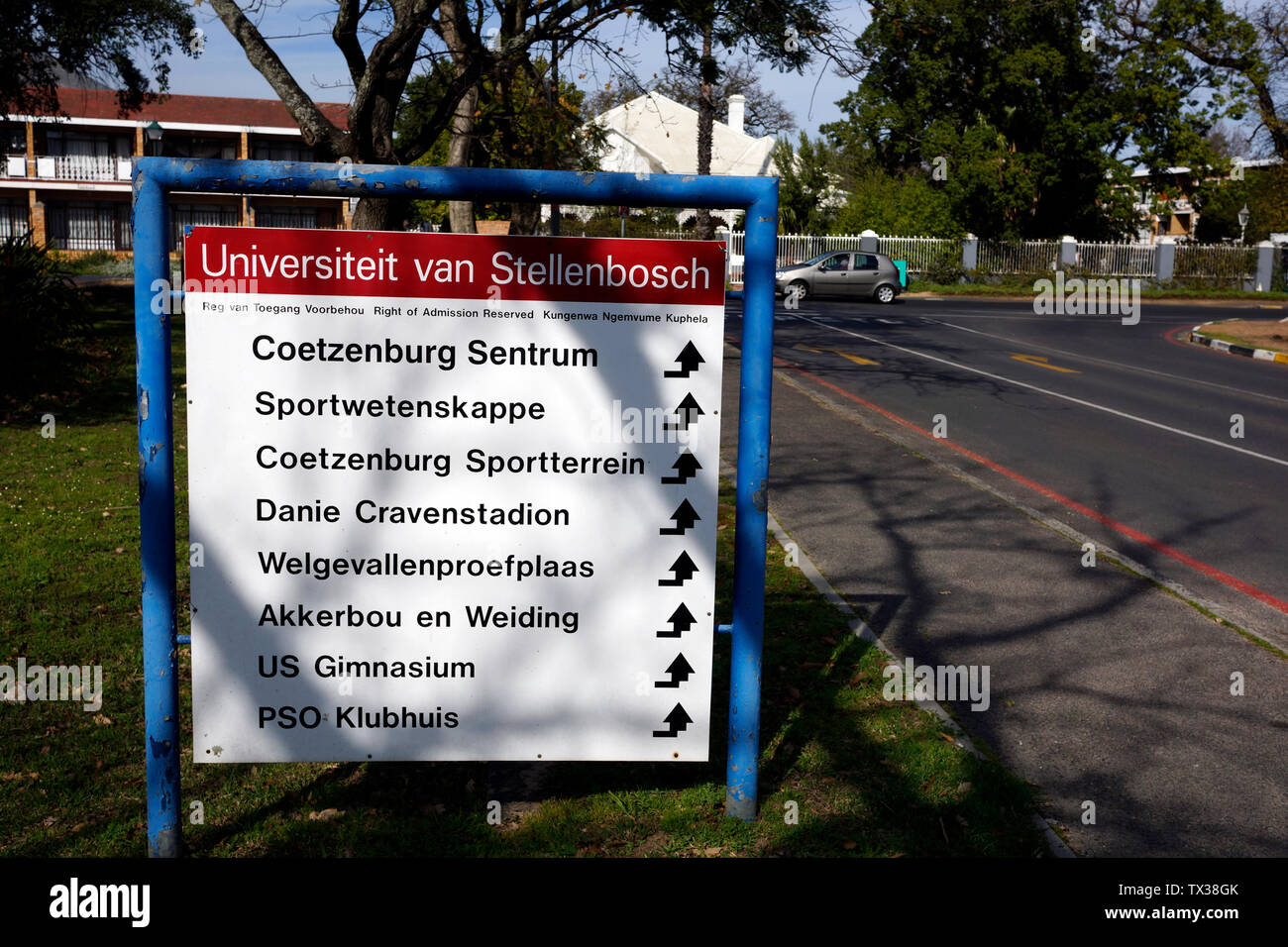 Coetzenburg Athletics Stadium, Stellenbosch University, Sud Africa. Foto Stock