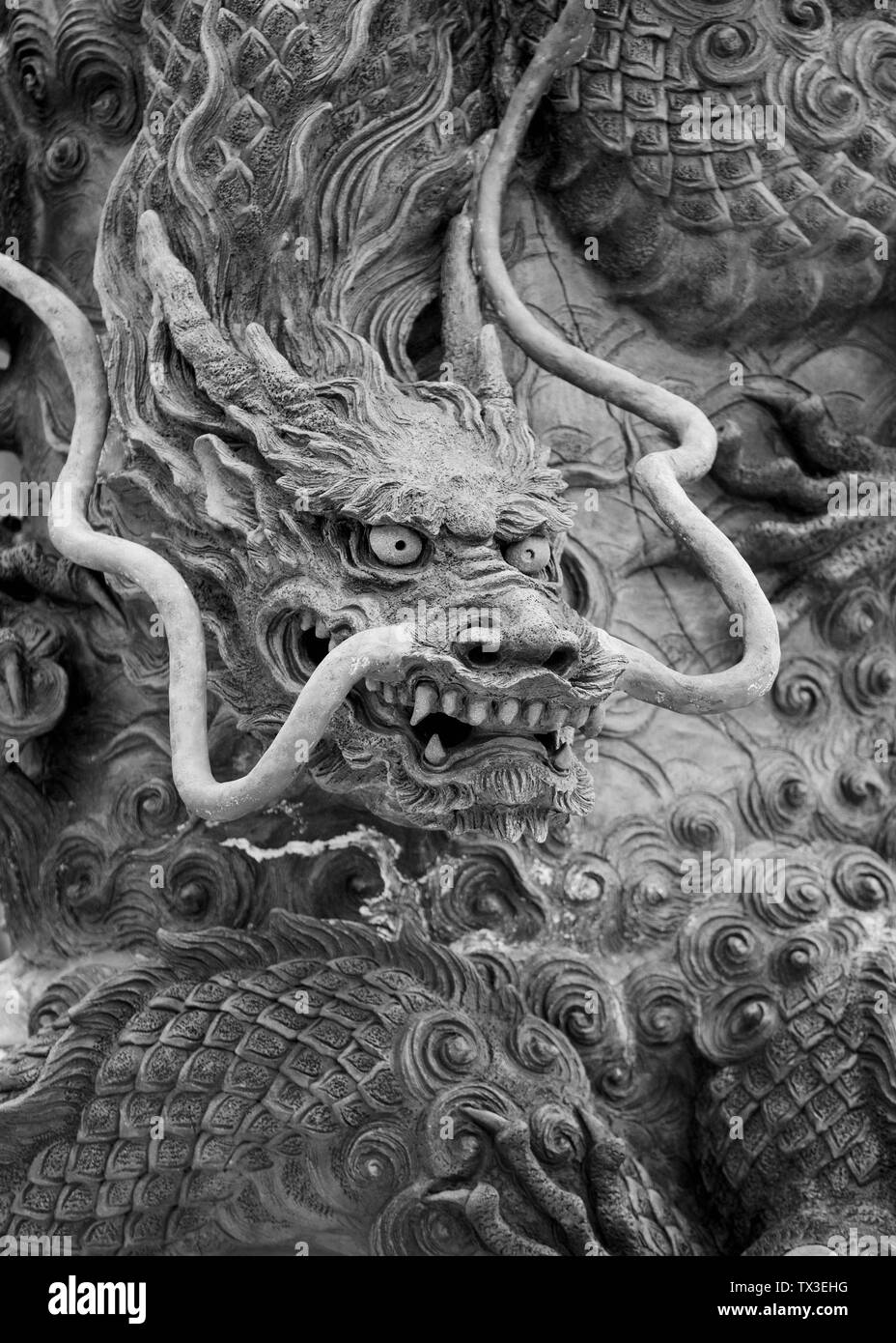 Dragon stone carving, Kiyomizu-dera tempio, Kyoto, Giappone Foto Stock