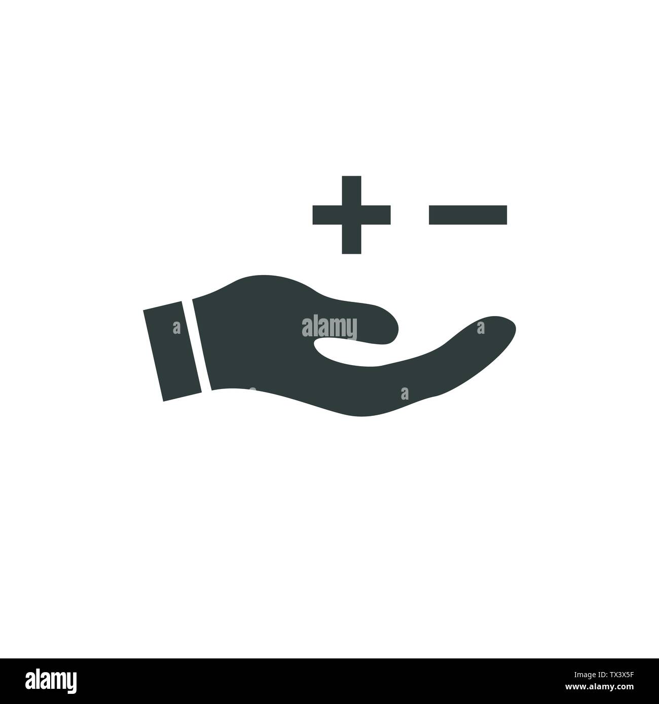 Positivi e negativi, True o False immagini o i segni più e meno Illustrazione Vettoriale